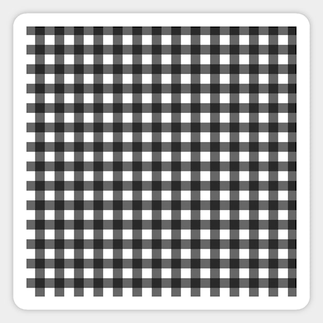 Black and White Plaid Pattern Magnet by speckled